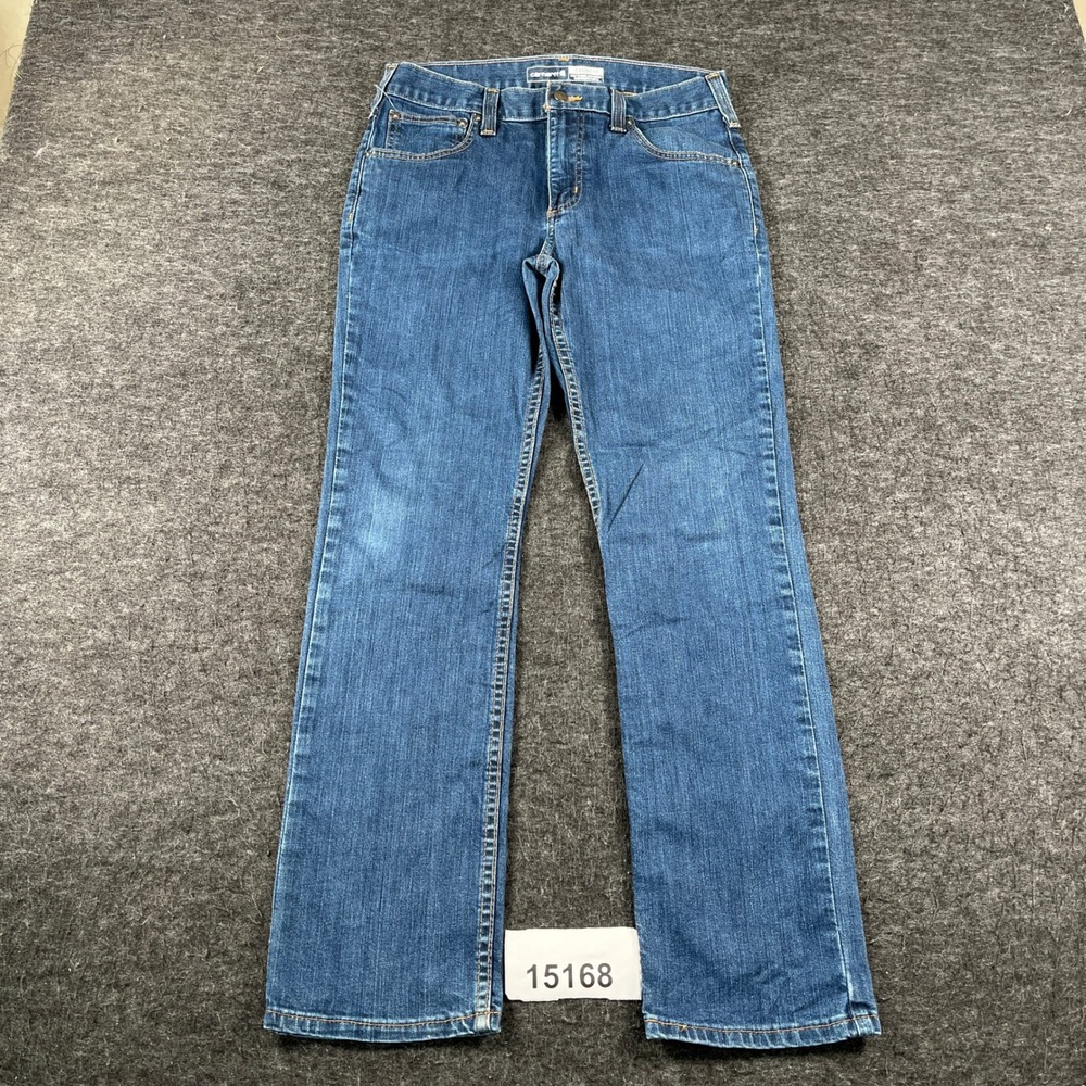 Carhartt Jeans Mens 30x30 Blue Denim Cotton Stretch Rugged Flex Straight Fit